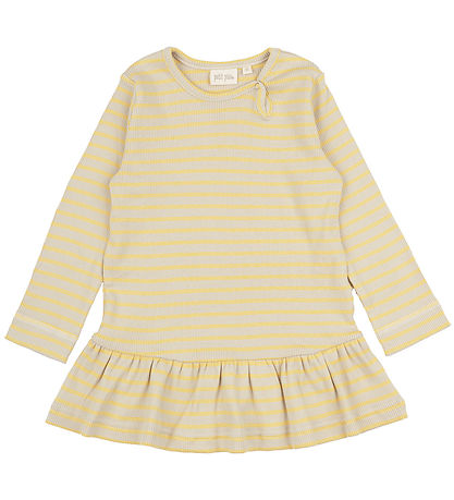 Petit Piao Klänning - Rib - Modal - Yellow Sön/Dark Off White