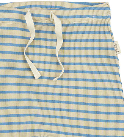 Petit Piao Byxor - Rib - Modal - Allure Blue/Dark Off White