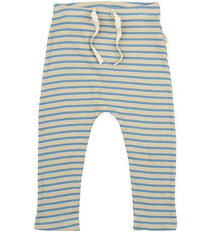 Petit Piao Byxor - Rib - Modal - Allure Blue/Dark Off White