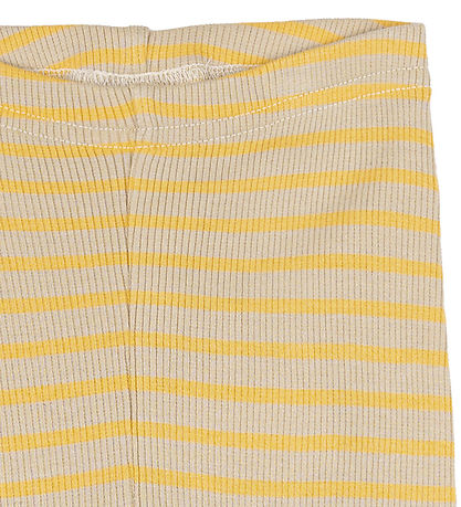 Petit Piao Leggings - Rib - Modal - Yellow Sön/Dark Off White