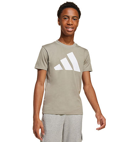 adidas Performance Stuttermabolur - 160 - Kítti Drapplitað/Hvítt