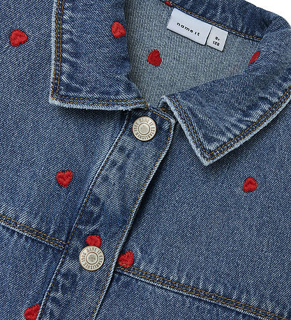 Name It Denim Jacket - NkfMandy - Medium+ Blue Denim/Heart