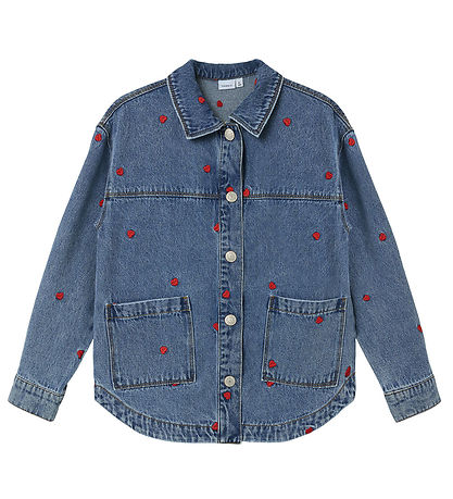 Name It Denim Jacket - NkfMandy - Medium+ Blue Denim/Heart