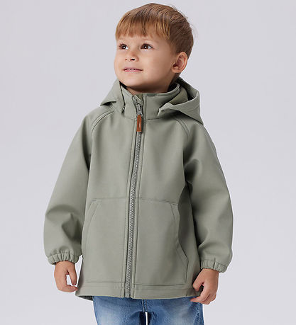 Name It Softshell Jacket w. Fleece - NmmAlfa08 - Shadow w. Magic