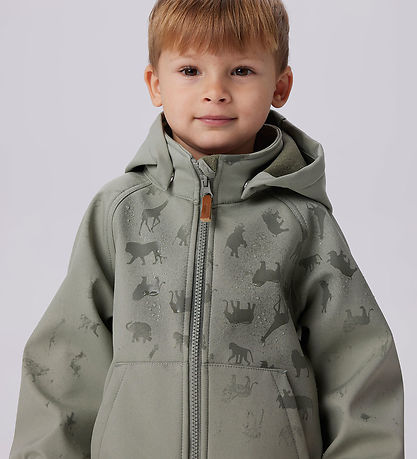 Name It Softshell Jacket w. Fleece - NmmAlfa08 - Shadow w. Magic
