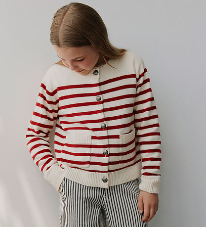 Sofie Schnoor Cardigan - Knitted - Off White/Red