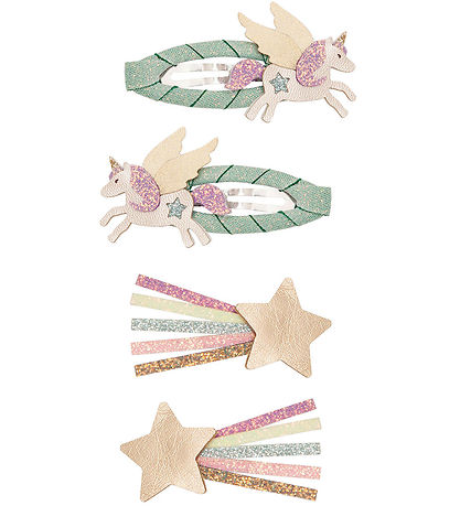Mimi & Lula Hárspennur - 4 Stk. - 5 cm - Fljúgandi Unicorn Draum
