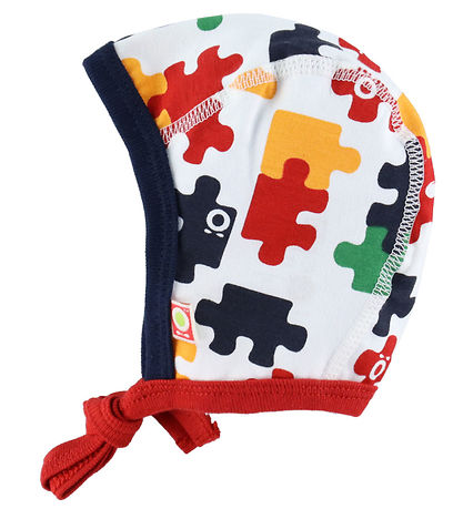 Katvig Baby Hat - Single Layer - White w. Jigsaw Puzzle