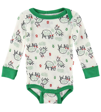 Body m/l Katvig - Laine - Blanc av. Vaches