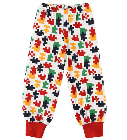 Katvig Pyjama Set - White w. Jigsaw Puzzle