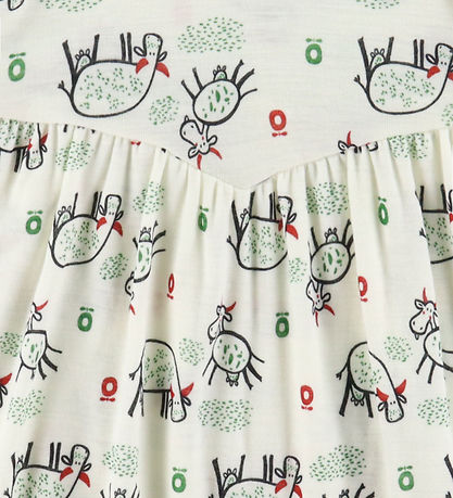Katvig Dress - Wool - White w. Cows