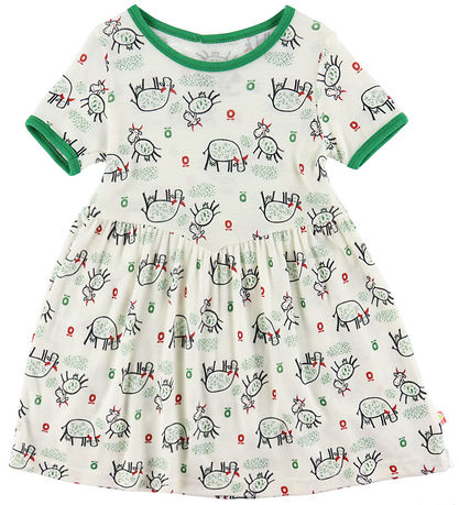 Katvig Dress - Wool - White w. Cows