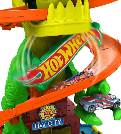 Hot Wheels Race Car Track - City T-Rex Fire Station