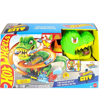 Hot Wheels Race Car Track - City T-Rex Fire Station