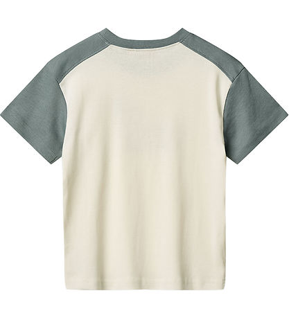 Wheat T-Shirt - Hector - Ivory/Mattgrün m. Print