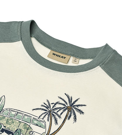 Wheat T-Shirt - Hector - Ivory/Mattgrün m. Print