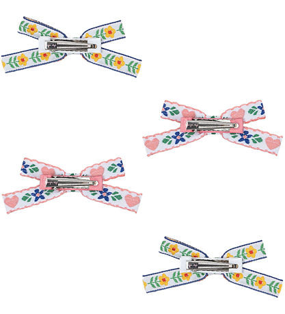 Konges Sløjd Hiusklipsit - 4 kpl - Mini Bow - White/Rose