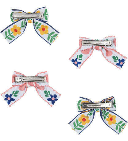 Konges Sløjd Hiusklipsit - 4 kpl - Bow - White/Rose