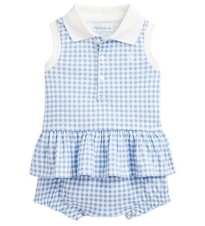 Polo Ralph Lauren Sommarset - Topp/Bloomers/Sommarhatt - Blåruti