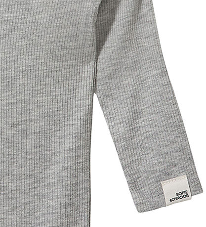 Sofie Schnoor Bodysuit l/s - Rib - DicteSB - Grey Melange