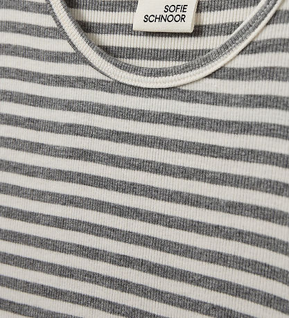 Sofie Schnoor Stuttermabolur - Nataliasy - Rib - Grey Striped