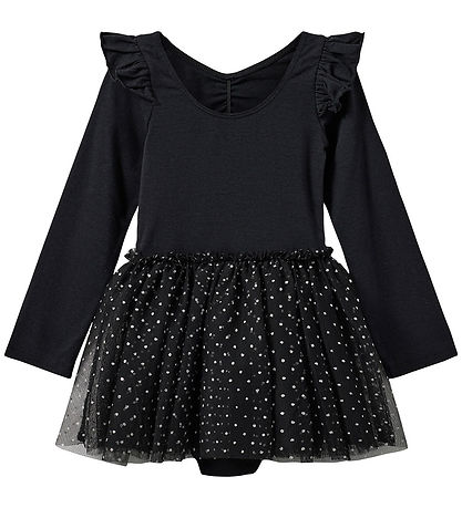 Sofie Schnoor Gymsuit - Tulle - Black w. Dots