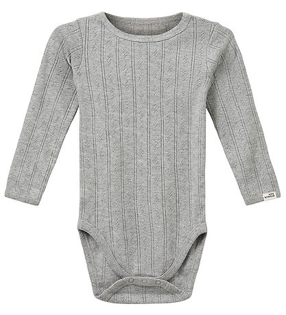 Sofie Schnoor Romper l/s - DicteSB - Grijs Gevlekt m. Pointelle