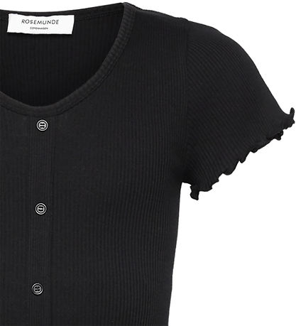 Rosemunde Stuttermabolur - Rib - Baybay - Svart
