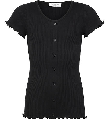 Rosemunde Stuttermabolur - Rib - Baybay - Svart