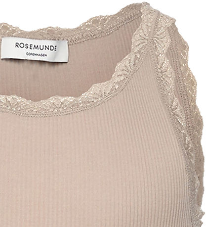 Rosemunde Topp - Rib - Balta - Silver Foder m. Spetsar