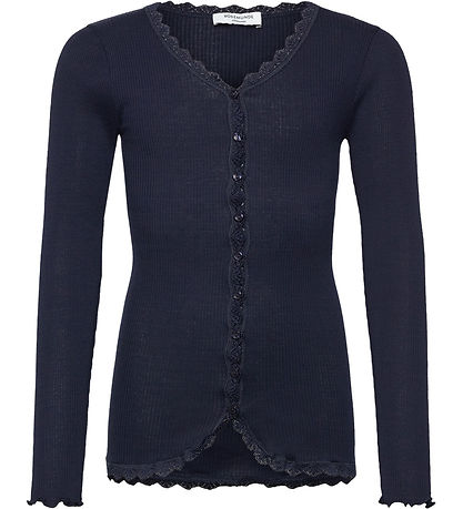 Rosemunde Cardigan - Rib - Balta - Navy w. Lace