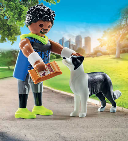 Playmobil MyLife - Jogger with Border Collie - 71740 - 7 Parts