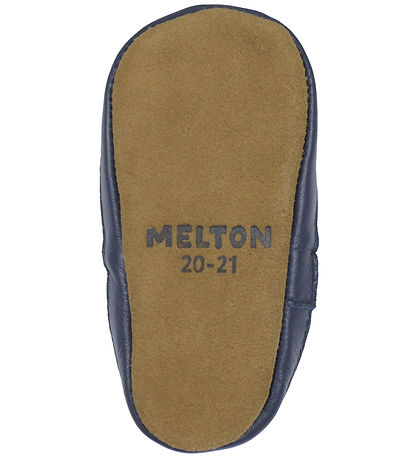 Melton Leder-Krabbelschuhe - Frosch - Navy Academy