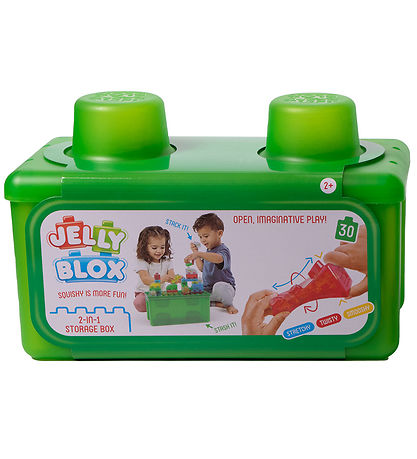 Jelly Blox Geymslukassi M. Kubbar - 2-I-1 - 30 Partar - Grænt
