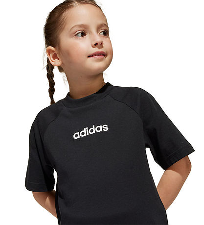 adidas Performance Stuttermabolur - 160 - Svart M. Hvítur