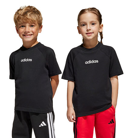 adidas Performance Stuttermabolur - 160 - Svart M. Hvítur