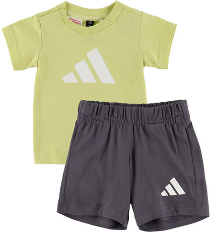 adidas Performance Sett - Stuttermabolur/Stuttbuxur - 160 - Powd