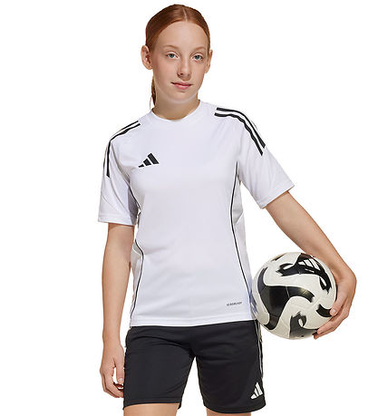 adidas Performance Stuttermabolur - Tiro25C - Hvítur M. Svart/Gr