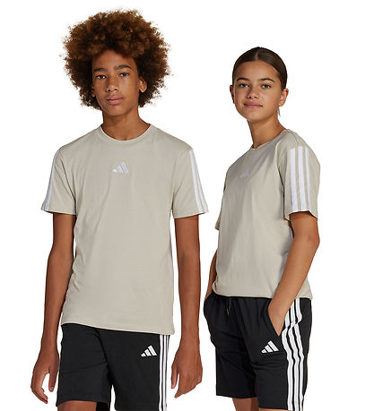 adidas Performance Stuttermabolur - 160 - Drapplitað/Hvítur