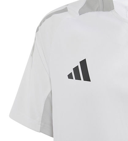adidas Performance Stuttermabolur - Tiro24 - Hvítur M. Grátt