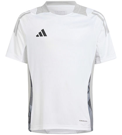 adidas Performance Stuttermabolur - Tiro24 - Hvítur M. Grátt