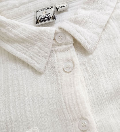 Indverskt Blue Jeans Skyrta - Bright White