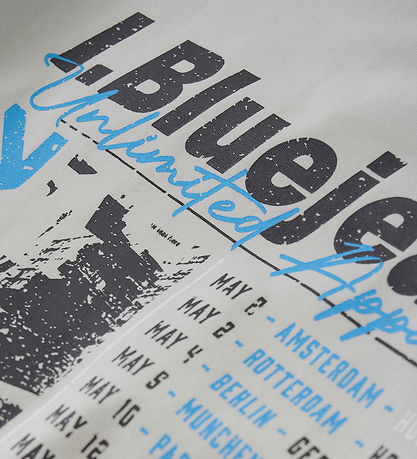 Indverskt Blue Jeans Stuttermabolur - Dawn Blue M. Prentað