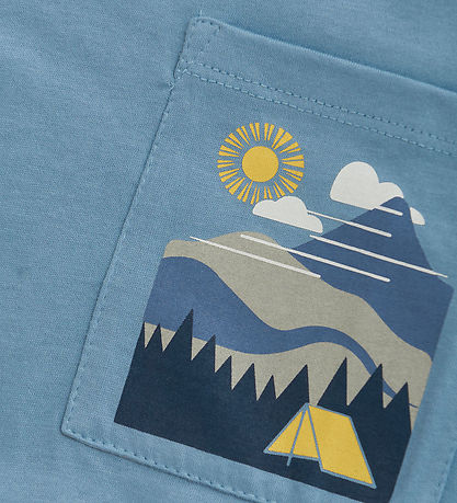 Color Kids T-shirt - Faded Denim w. Print