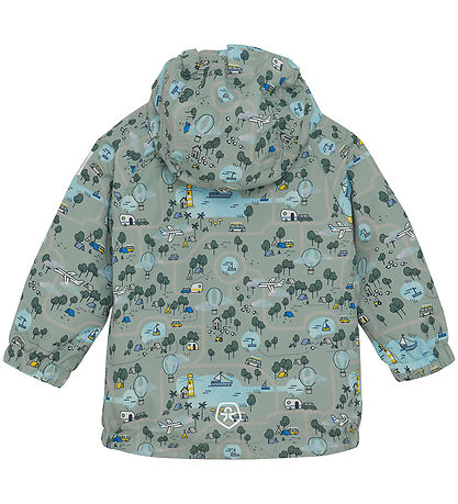 Color Kids Lightweight Jacket - Iceberg Green w. Print