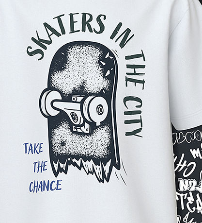 Name It T-Shirt - NkmVeldo 2er-Pack - Navy Blazer/Bright White