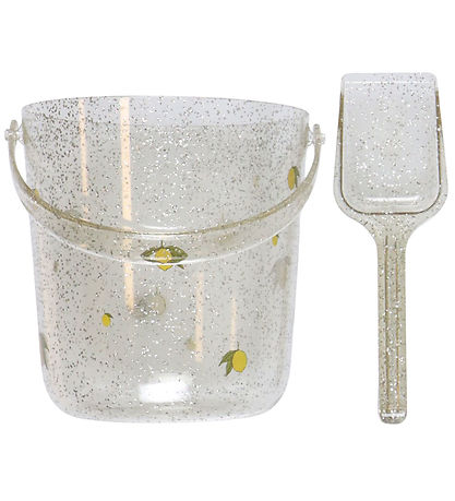 Konges Sløjd Strandset - Eimer/Schaufel - Glitter - Zitrone