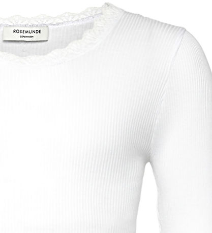 Rosemunde Bluse - Rib - Balta - Neu White m. Spitze