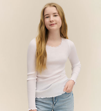 Rosemunde Bluse - Rib - Balta - Neu White m. Spitze