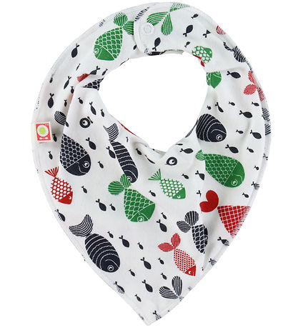 Katvig Teething Bib - White w. Fish